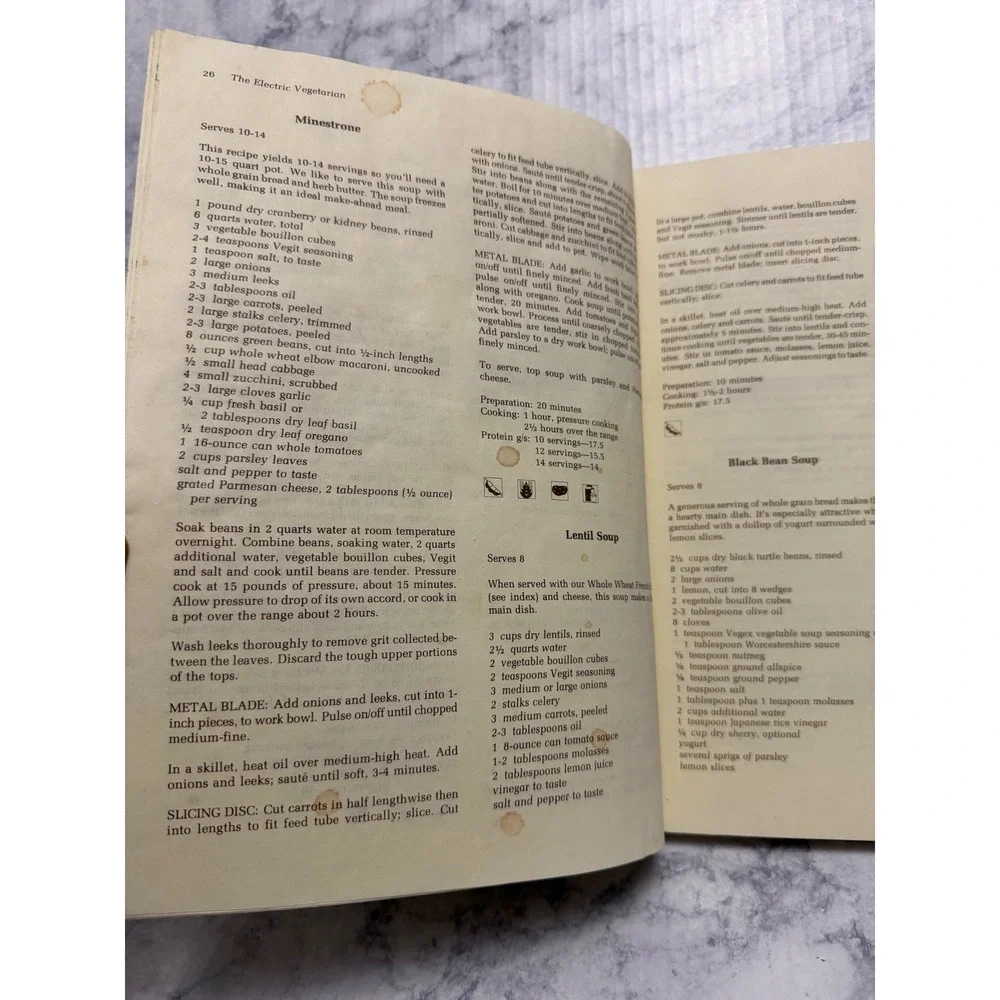 The Electric Vegetarian Cookbook Natural Cooking Food Processor 1980 Szilard Woo
